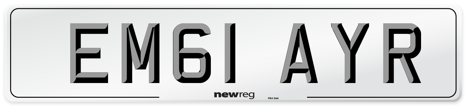 EM61 AYR Number Plate from New Reg